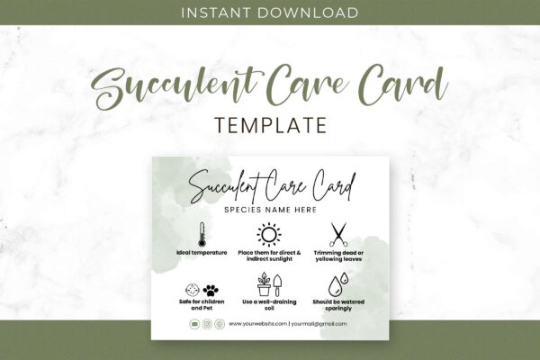 Editable Succulent Care Card Template Feature Images 1 Editable succulent care card template - image 2