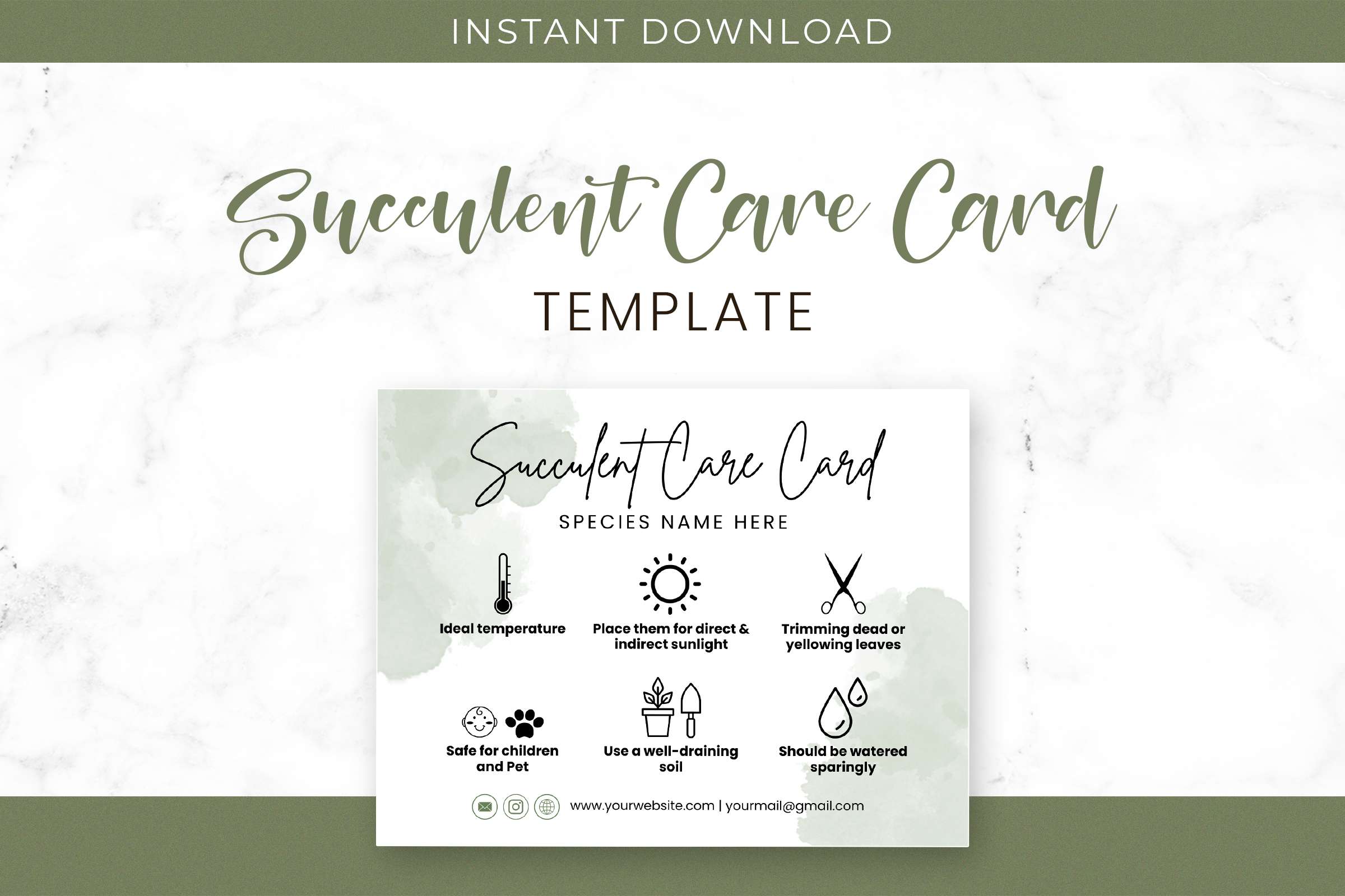 Editable Succulent Care Card Template Feature Images 1 Editable succulent care card template