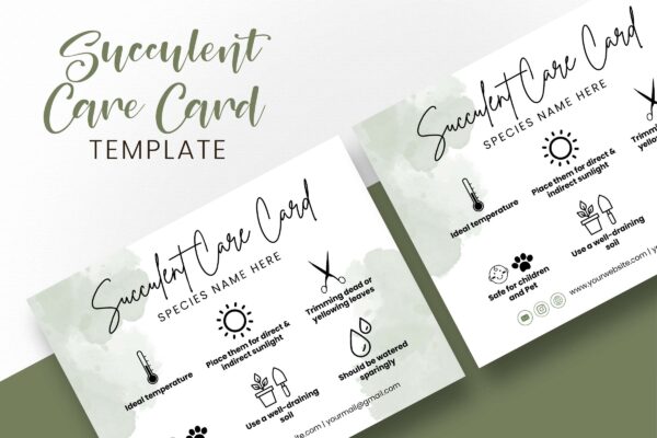 Editable Succulent Care Card Template Feature Images 3 Editable succulent care card template - image 3