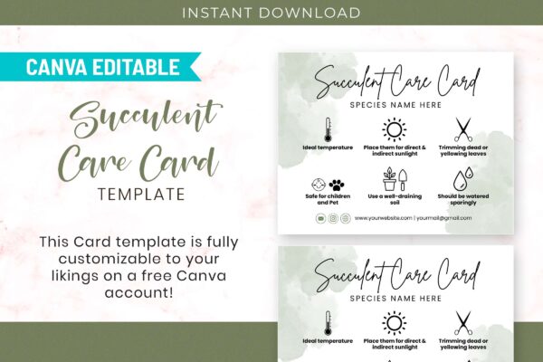 Editable Succulent Care Card Template Feature Images 4 Editable succulent care card template - image 4