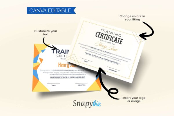 Editable Training Certificate Template Ct 168 Feature Image 1 Training certificate template - image 2