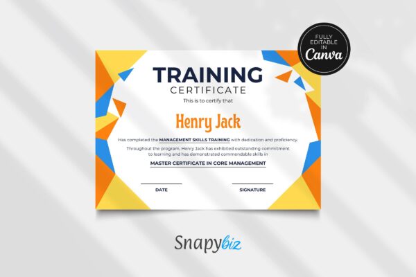 Editable Training Certificate Template Ct 168 Feature Image 2 Training certificate template - image 3