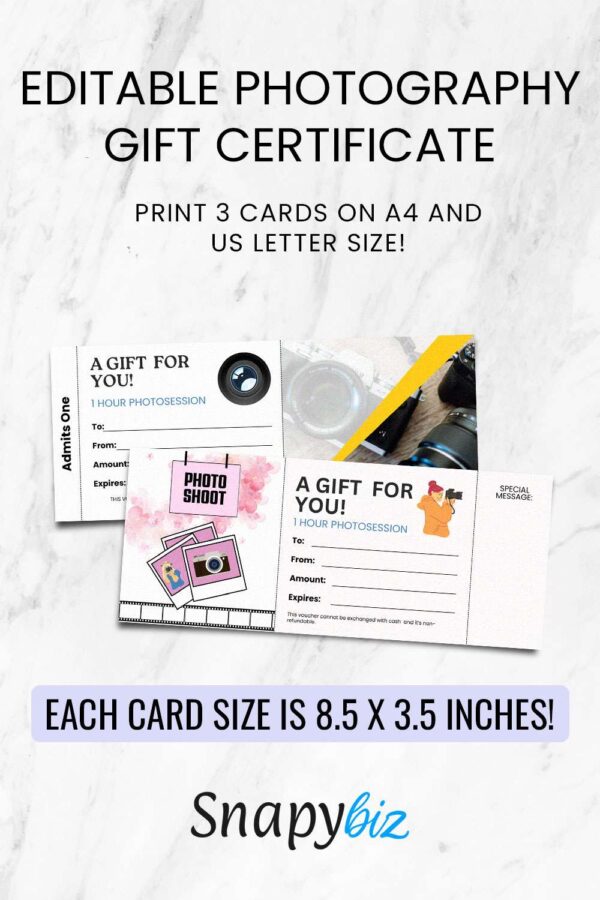 Editable Photography Gift Certificate Pinterest Images 1 Photography gift certificate template - image 12