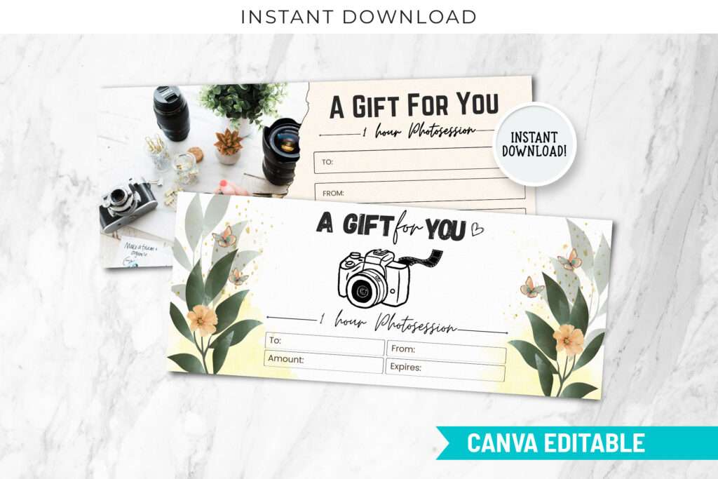 Editable Photography Gift Certificate Template Editable Photography Gift Certificate Template