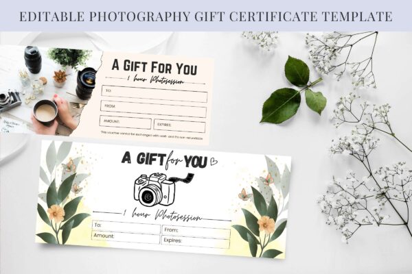 Editable Photogrpahy Gift Certificate Feature Images 3 Editable photography gift certificate template - image 5