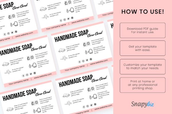 Handmade Soap Care Card Template Feautre Image 10 Editable soap care card template - image 11