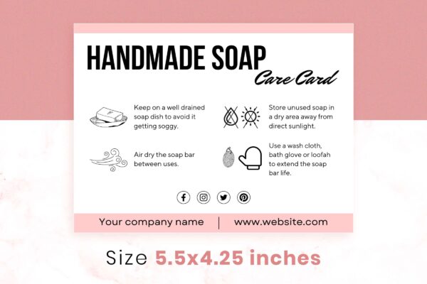 Handmade Soap Care Card Template Feautre Image 2 Editable soap care card template - image 3
