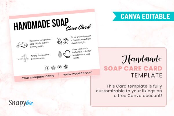 Handmade Soap Care Card Template Feautre Image 5 Editable soap care card template - image 6