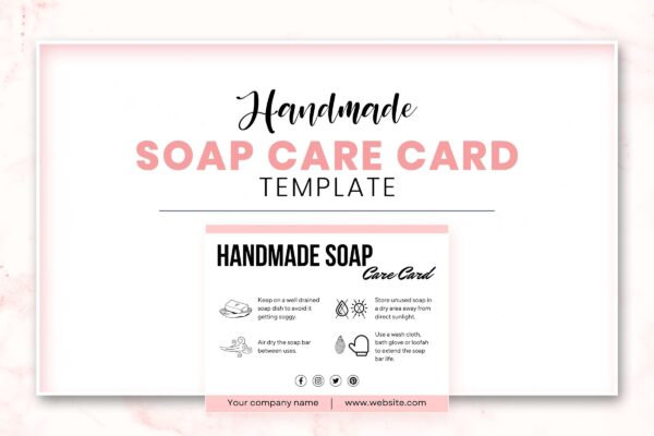 Handmade Soap Care Card Template Feautre Image 6 Editable soap care card template - image 7