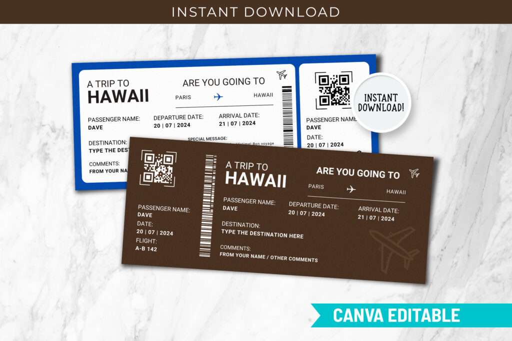 Hawaii Gift Boarding Ticket