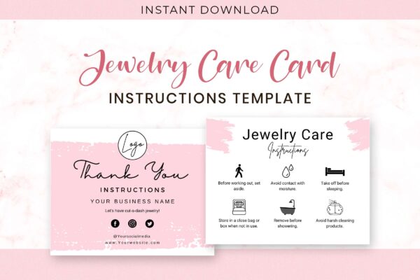 Jewelry Care Card Template Feature Images 1 Customizable jewelry care card template - image 2