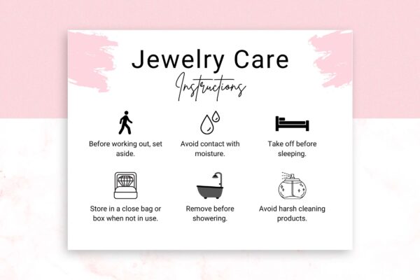 Jewelry Care Card Template Feature Images 2 Customizable jewelry care card template - image 3