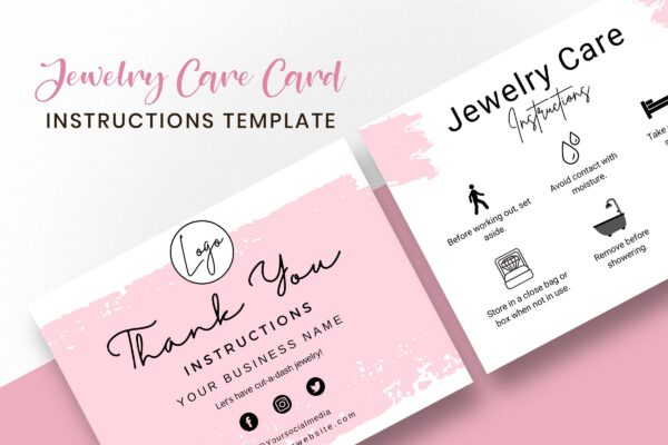 Jewelry Care Card Template Feature Images 3 Customizable jewelry care card template - image 4