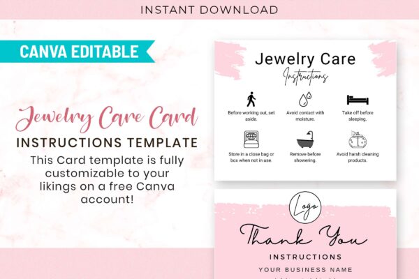 Jewelry Care Card Template Feature Images 4 Customizable jewelry care card template - image 5