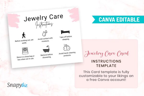 Jewelry Care Card Template Feature Images 5 Customizable jewelry care card template - image 6