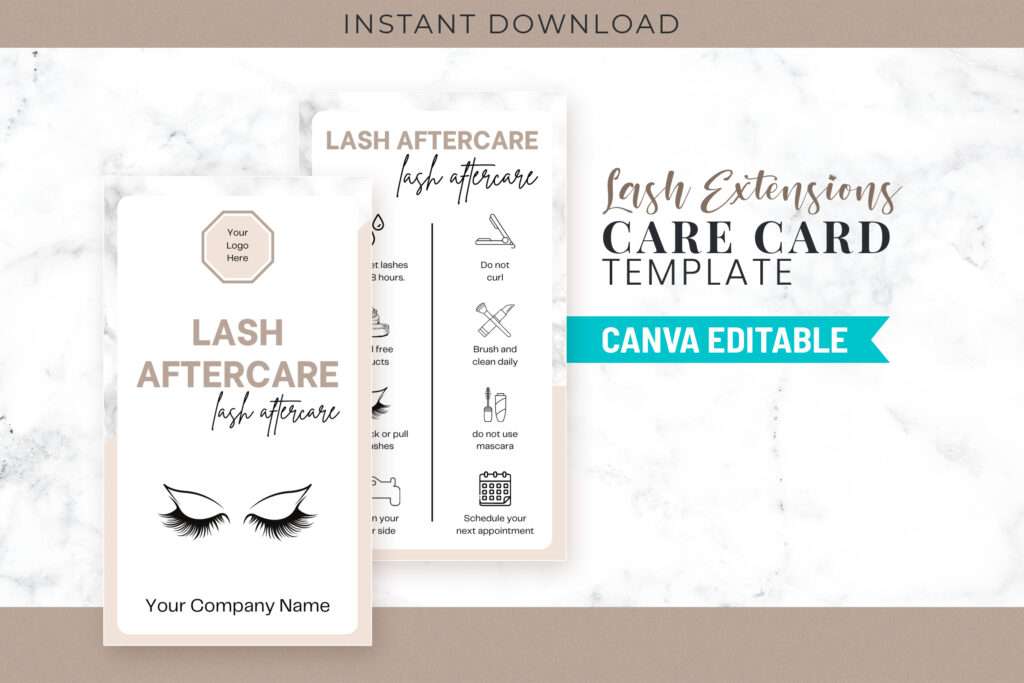 Lash Extensions Care Card Template Lash Extensions Care Card Template