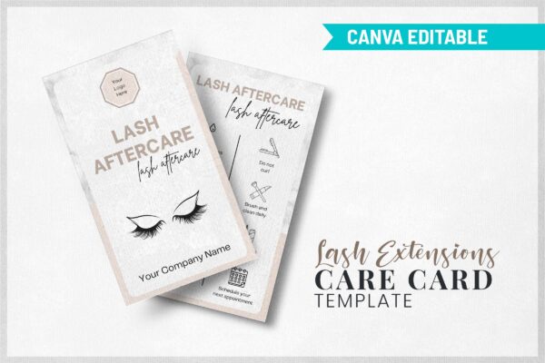 Lash extensions care card template - image 11