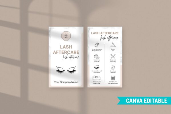 Lash extensions care card template - image 5