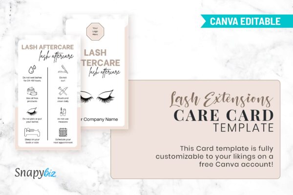 Lash extensions care card template - image 6