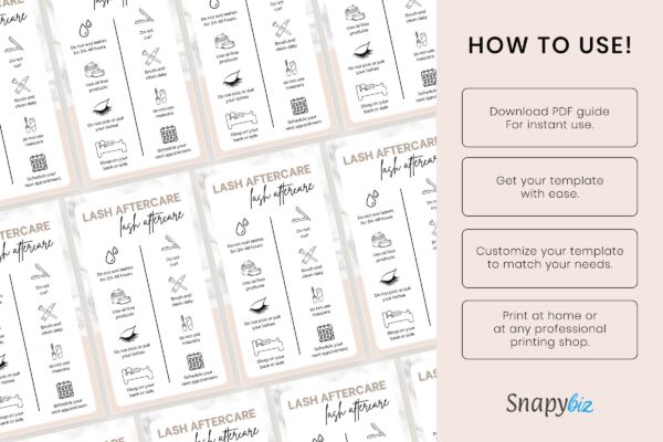 Lash extensions care card template - image 9