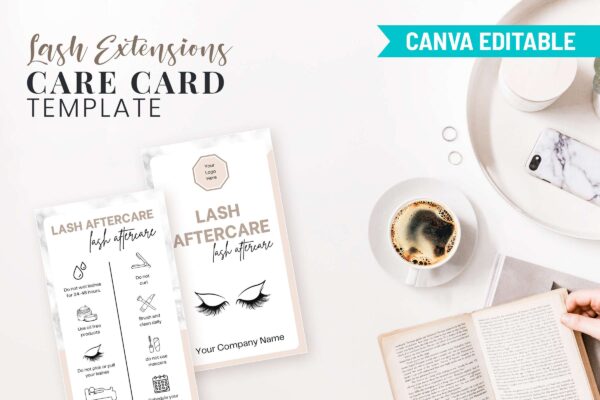 Lash extensions care card template - image 10