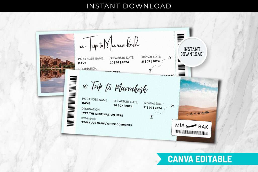 Marrakesh Trip Gift Ticket Marrakesh Trip Gift Ticket