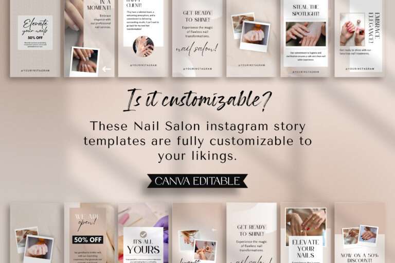 Editable Nail Salon Instagram Story Template | SnapyBiz