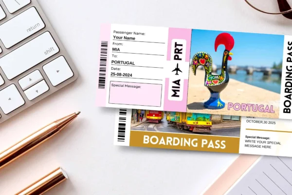 Portugal Boarding Pass Template Feature Images 1 Portugal trip surprise gift ticket canva template - image 9