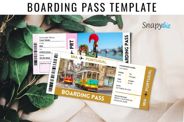 Portugal Boarding Pass Template Feature Images 3 Portugal trip surprise gift ticket canva template - image 8