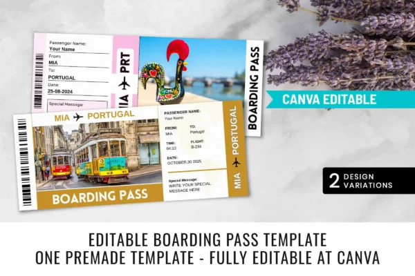 Portugal Boarding Pass Template Feature Images 5 Portugal trip surprise gift ticket canva template - image 7