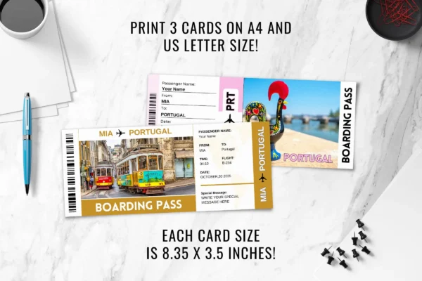 Portugal Boarding Pass Template Feature Images 7 Portugal trip surprise gift ticket canva template - image 4
