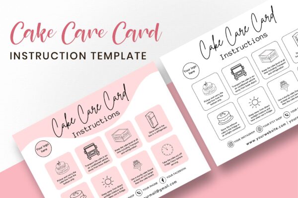 Printable Cake Care Instructions Feature Images 3 Printable cake care instruction editable template - image 4