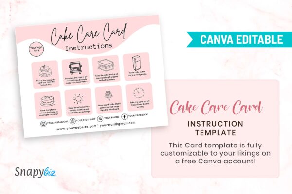 Printable Cake Care Instructions Feature Images 5 Printable cake care instruction editable template - image 6