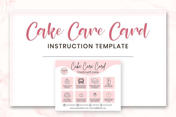 Printable Cake Care Instructions Feature Images 6 Printable cake care instruction editable template - image 7