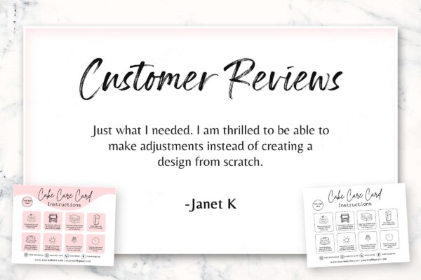 Printable Cake Care Instructions Feature Images 7 Printable cake care instruction editable template - image 8
