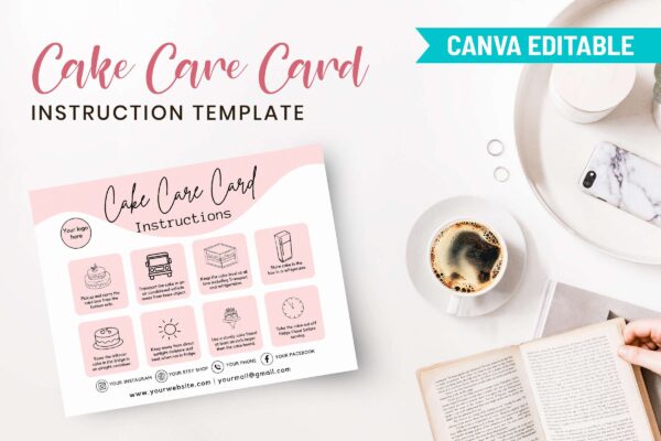 Printable Cake Care Instructions Feature Images 9 Printable cake care instruction editable template - image 10