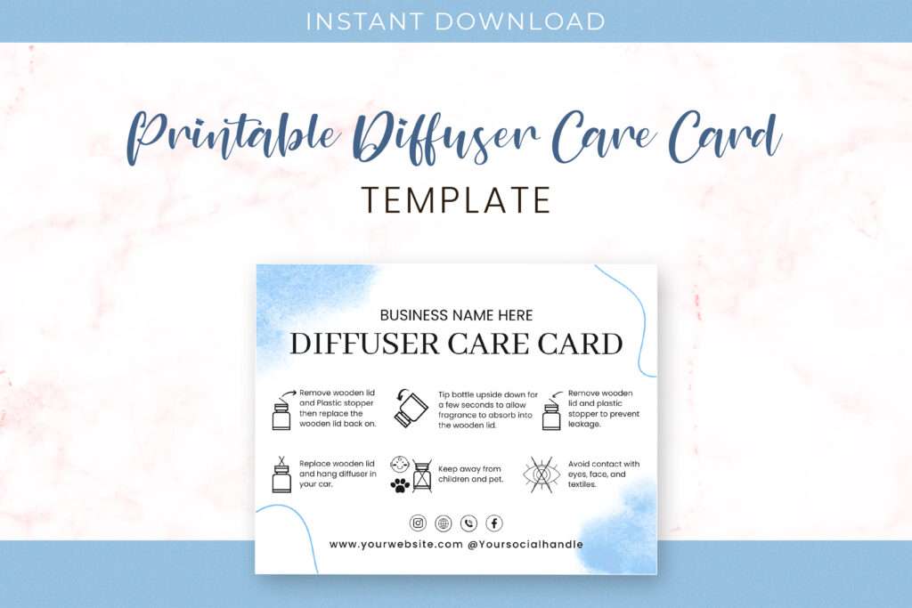 Printable Diffuser Car Care Card Printable Diffuser Car Care Card
