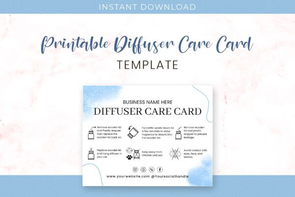 Printable Diffuser Care Card Template Feature Images 1 Printable diffuser car care card - image 2