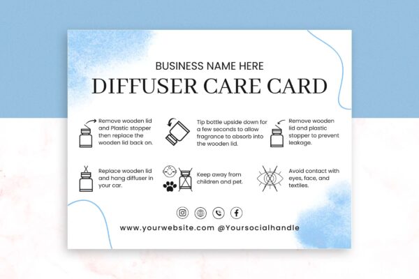 Printable Diffuser Care Card Template Feature Images 2 Printable diffuser car care card - image 3
