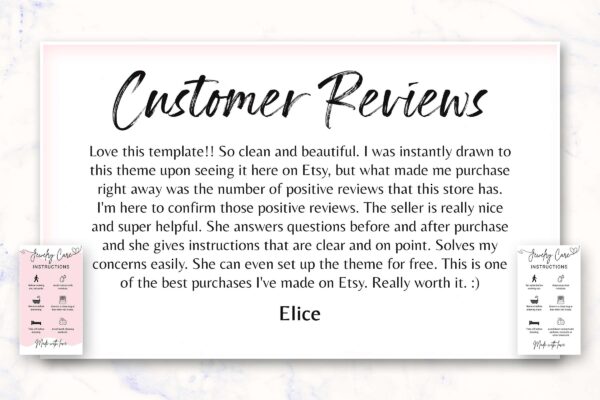 Printable jewelry care card template - image 8