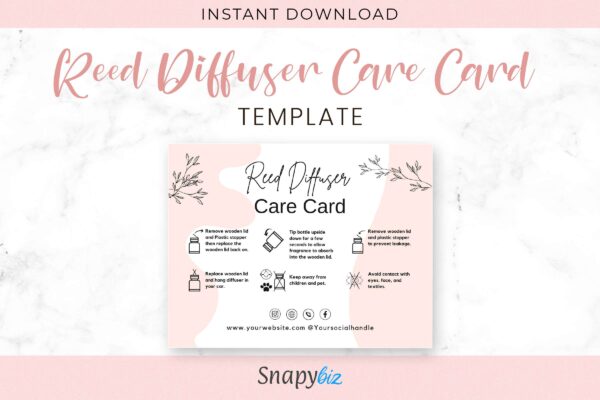 Reed Diffuser Care Card Template Feature Images 1 Reed diffuser care card template