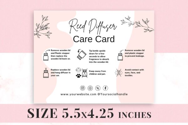 Reed Diffuser Care Card Template Feature Images 2 Reed diffuser care card template - image 4