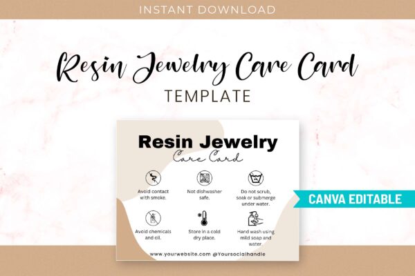 Resin Jewelry Care Card Template Feature Images 1 1 Resin jewelry care card template - image 2