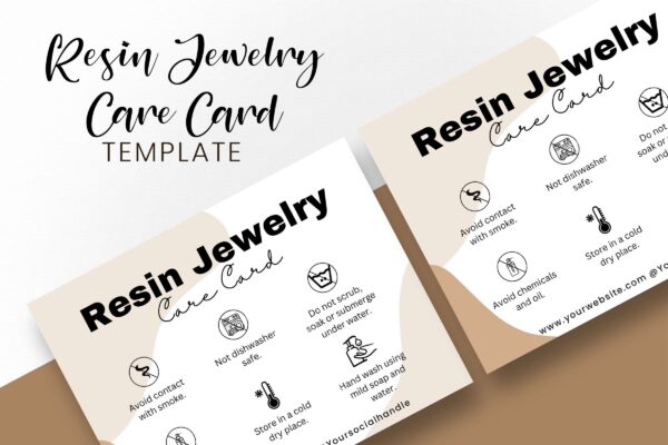 Resin Jewelry Care Card Template Feature Images 3 Resin jewelry care card template - image 4