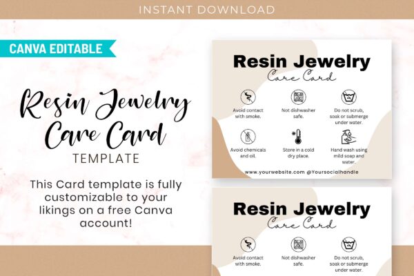 Resin Jewelry Care Card Template Feature Images 4 Resin jewelry care card template - image 5