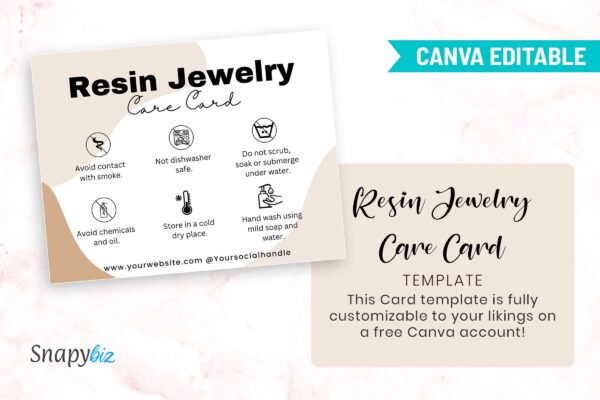 Resin Jewelry Care Card Template Feature Images 5 Resin jewelry care card template - image 6