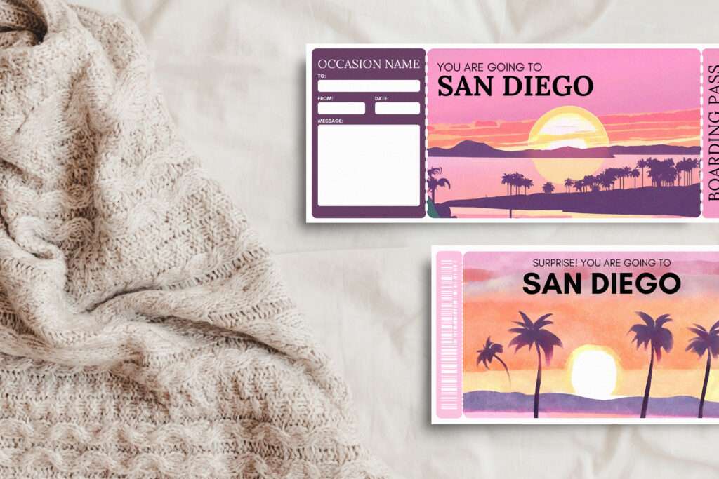 San Diego CA USA Trip Surprise Gift Ticket San Diego CA USA Trip Surprise Gift Ticket