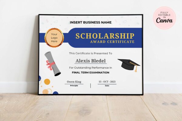 Scholarship Award Certificate Template Feature Images 2 School award certificate - image 3