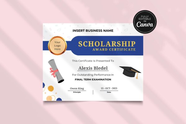 Scholarship Award Certificate Template Feature Images 3 School award certificate - image 4