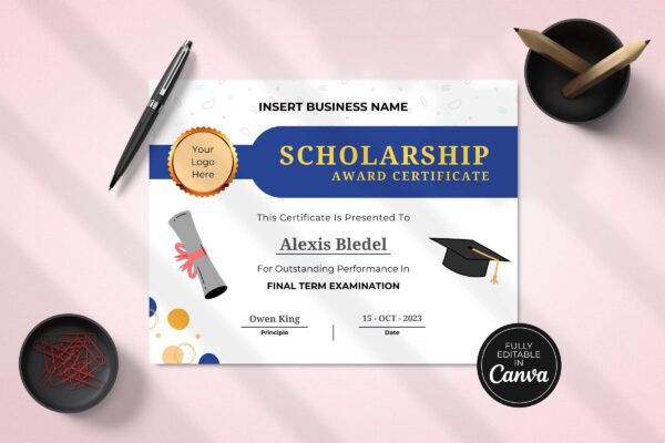 Scholarship Award Certificate Template Feature Images 5 School award certificate - image 6